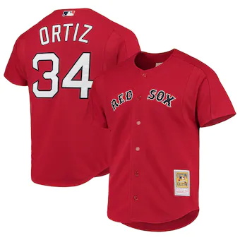 mens mitchell and ness david ortiz red boston red sox coope